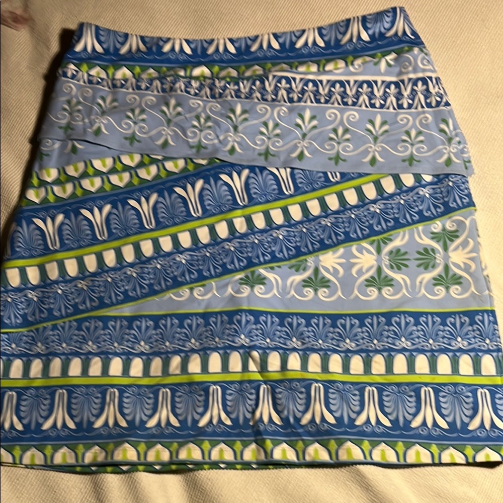 J. Mclaughlin Blue And Green Floral Skirt - image 3